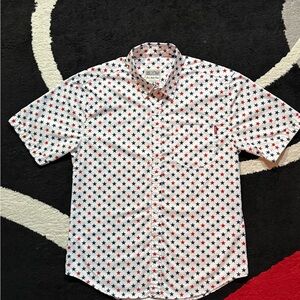 RSVLTS Star Pattern Button‑Up Shirt Medium Red White Blue Stars